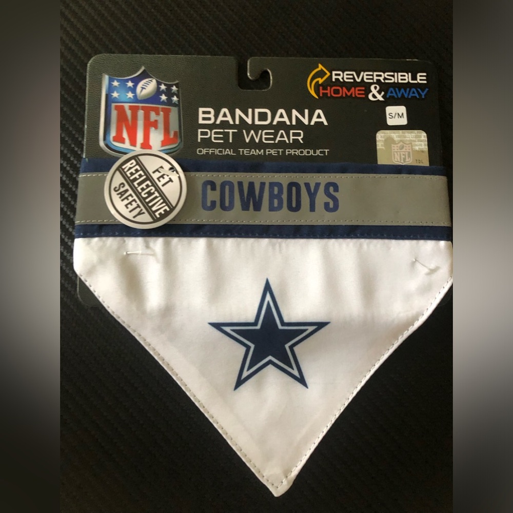 Pets First Blue and White Pet Bandana